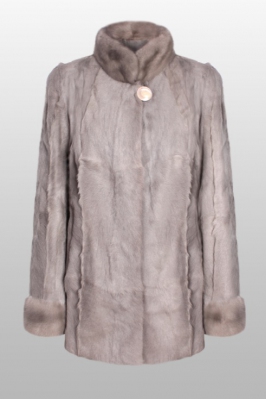 Куртка меховая из Козлика, отделка: Норка